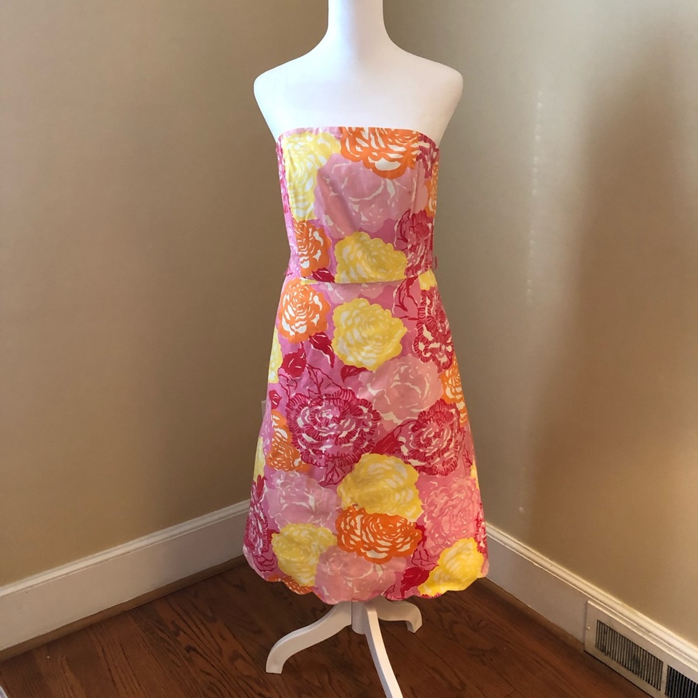 Lilly Pulitzer Vintage Midi Dress Scallop Hem